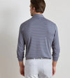 Lyons Stripe Performance Jersey Long-Sleeve Polo in Blue Haze by Peter Millar