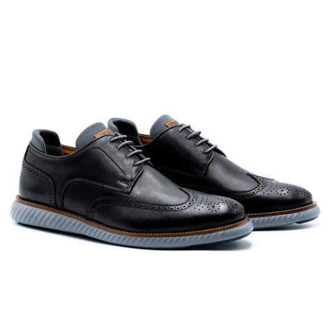 Countryaire Saddle Leather Wingtip in Black by Martin Dingman