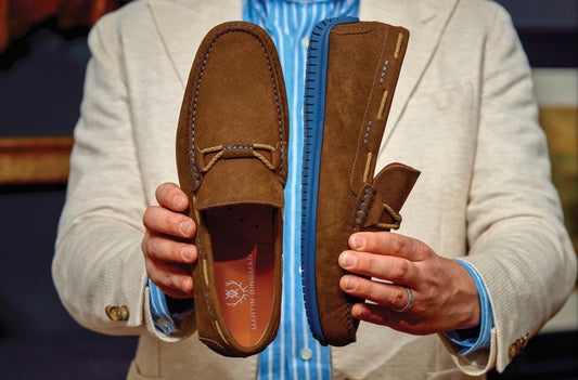 Bermuda Nubuck Braided Bit Loafers in Bark by Martin Dingman