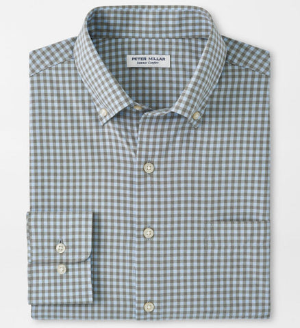 Murray Performance Poplin Sport Shirt in Dark Olive by Peter Millar