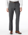 Super 120's Gabardine Flat Front Dunhill Dress Pant in Mid Grey by Ballin