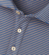 Lyons Stripe Performance Jersey Long-Sleeve Polo in Blue Haze by Peter Millar
