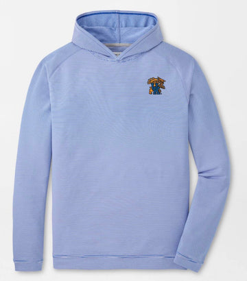 University of Kentucky Pine Sugar Stripe Performance Hoodie in Blue3 by Peter Millar