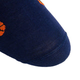 Classic Navy With Tigerlily Orange Basketball Mid Calf Socks by Dapper Classics