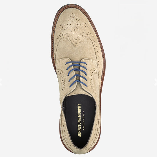 Jenson Longwing in Taupe Italian Suede by Johnston & Murphy