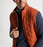 Essex Quilted Travel Vest in Burnt Orange by Peter Millar