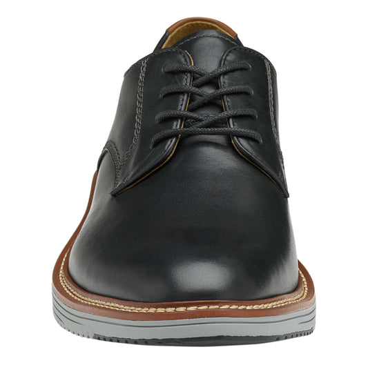 Upton Plain Toe in Black Full Grain by Johnston & Murphy
