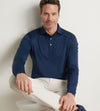 Solid Stretch Jersey Long-Sleeve Polo in Navy by Peter Millar