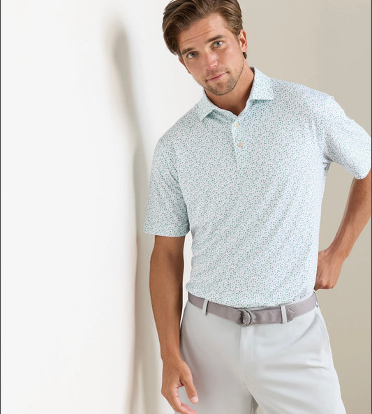 Cheers Performance Jersey Polo in White by Peter Millar