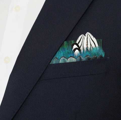 Gaboon Feather Pocket Square by Brackish