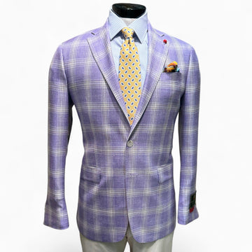 Classic Plaid Sport Coat in Violet/Tan by TailoRed