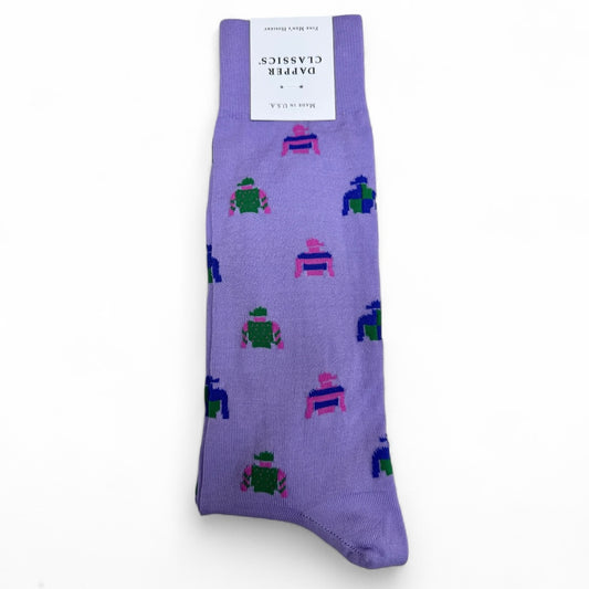 Jockey Silks Mid Calf Socks in Lavender by Dapper Classics