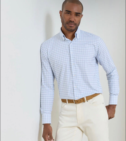 Casey Performance Twill Sport Shirt in Cottage Blue by Peter Millar