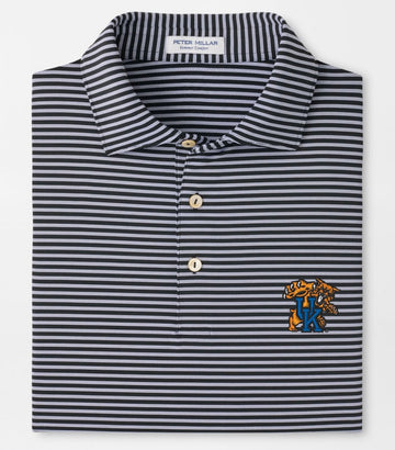 University of Kentucky Tiebreaker Performance Jersey Polo in Black by Peter Millar