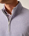 Desmond Plaited Cotton Blend 1/4 Zip Sweater in Vino by Johnnie-O