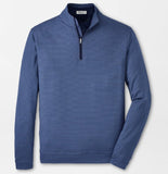 Perth Sugar Stripe Performance Quarter-Zip in Navy by Peter Millar