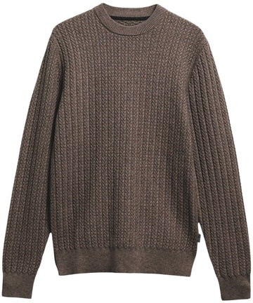 Herringbone Knitted Crew in Stone by Barbour