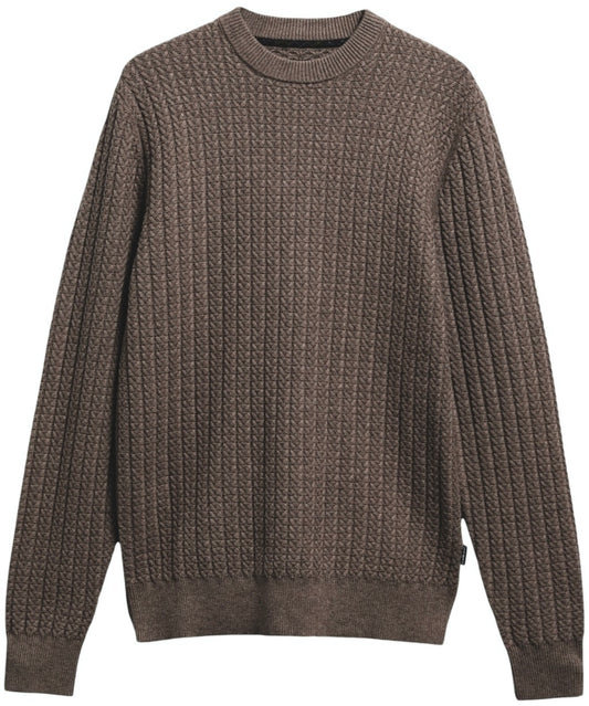 Herringbone Knitted Crew in Stone by Barbour