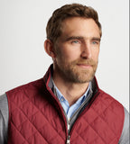 Essex Quilted Travel Vest in Celosia Red by Peter Millar