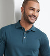 Lyons Stripe Performance Jersey Long-Sleeve Polo in Nordic Pine by Peter Millar