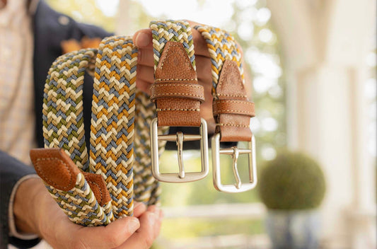 Newport Woven Italian Rayon Elastic Belt in Mojito Multi by Martin Dingman