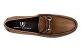 Addison Calf Leather Horse Bit Loafer in Brandy by Martin Dingman
