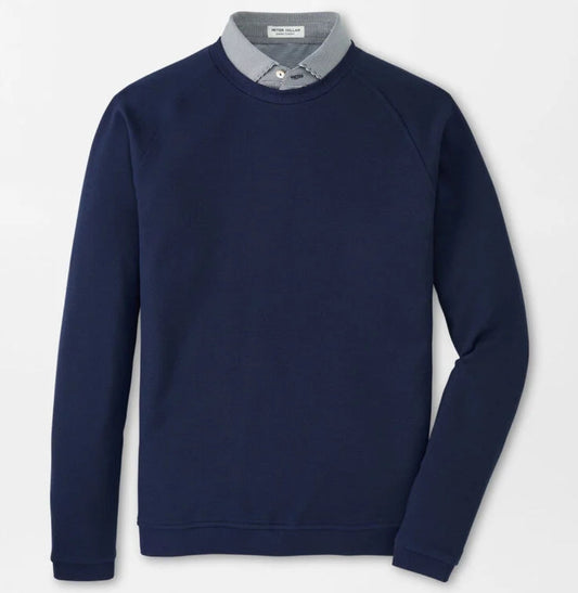 Cradle Pique Performance Crewneck Sweater in Navy by Peter Millar