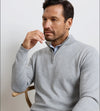 Coolspun Lite Cotton Quarter-Zip Sweater in British Grey by Peter Millar