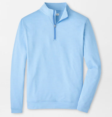 Perth Sugar Stripe Performance Quarter-Zip in Bluebird by Peter Millar