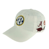 SEC Hat in White by Zephyr