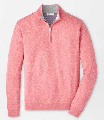 Coolspun Lite Cotton Quarter-Zip Sweater in Venetian Pink by Peter Millar