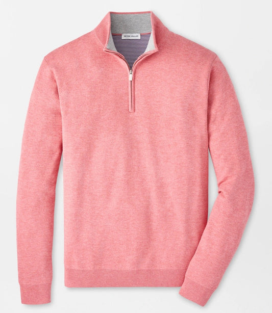 Coolspun Lite Cotton Quarter-Zip Sweater in Venetian Pink by Peter Millar