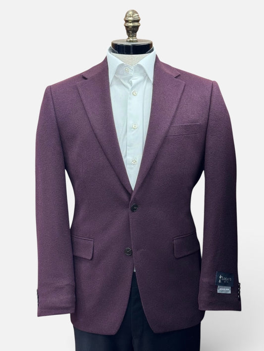 Wool, Silk & Cashmere Blend Sport Coat in Burgundy by Michael Kors