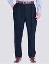 Super 120's Gabardine Pleated Manchester Dress Pant in Navy by Ballin