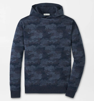 Reversible Camo Popover Hoodie in Blue Haze by Peter Millar