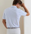 Dunnes Performance Jersey Polo in White/Windsor Blue by Peter Millar