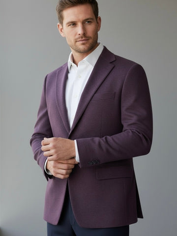 Wool, Silk & Cashmere Blend Sport Coat in Burgundy by Michael Kors