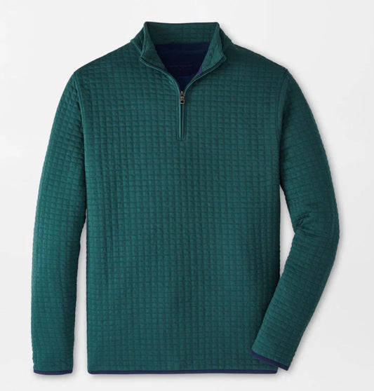 Quad Quilted Quarter-Zip in Nordic Pine by Peter Millar
