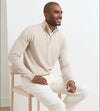 Coolspun Lite Cotton Quarter-Zip Sweater in Truffle by Peter Millar