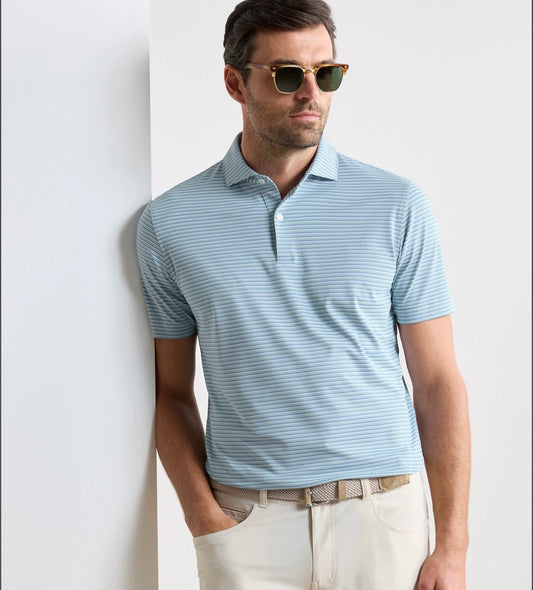 Tempo Performance Mesh Polo in Light Willow by Peter Millar