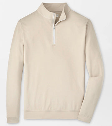 Perth Mélange Performance Quarter-Zip in Biscuit by Peter Millar