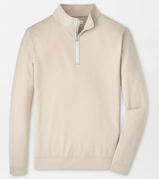 Perth Mélange Performance Quarter-Zip in Biscuit by Peter Millar
