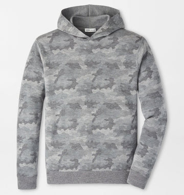 Reversible Camo Popover Hoodie in Gale Grey by Peter Millar