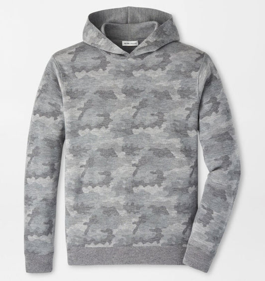 Reversible Camo Popover Hoodie in Gale Grey by Peter Millar