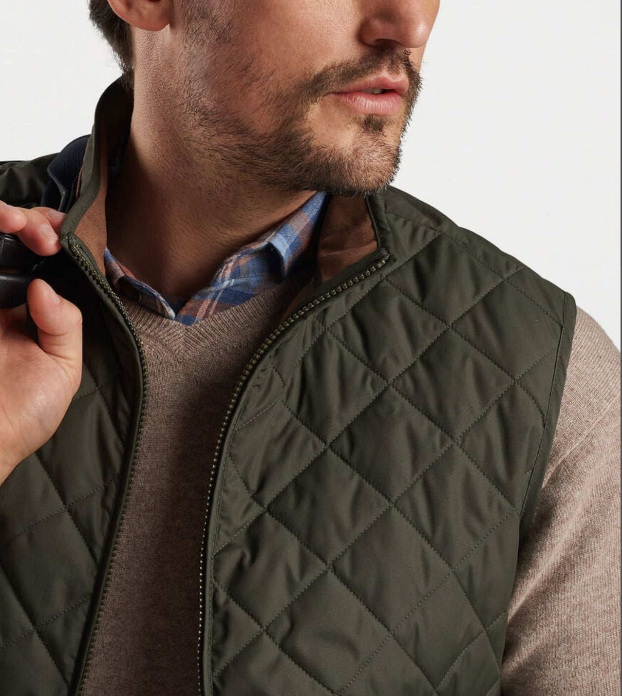 Essex Quilted Travel Vest in Dark Olive by Peter Millar – Logan's