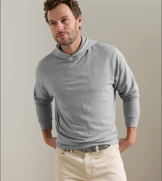 Oasis Pullover Hoodie in Gale Grey by Peter Millar
