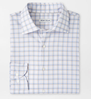 Lenox Crown Lite Cotton-Stretch Sport Shirt in White by Peter Millar