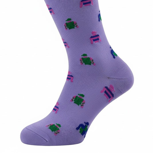 Jockey Silks Mid Calf Socks in Lavender by Dapper Classics