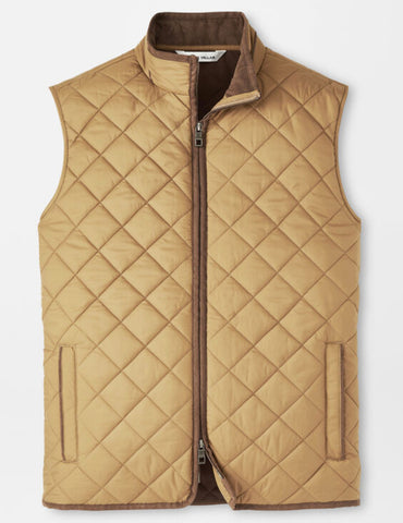 Essex Quilted Travel Vest in Khaki by Peter Millar