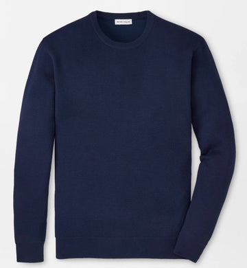 Coolspun Lite Textured Crewneck Sweater in Navy by Peter Millar